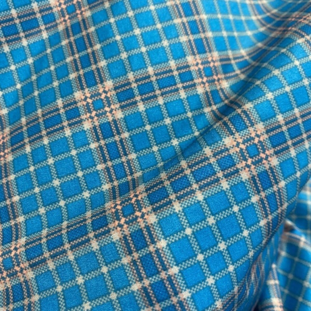 Greg Norman Mens Golf Shorts Sz 34 Blue Peach Flat Front - Picture 4 of 7